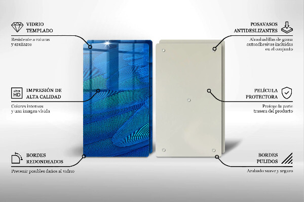 Glas Herdabdeckplatte Vogelfedern