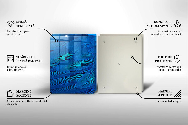 Glas Herdabdeckplatte Vogelfedern