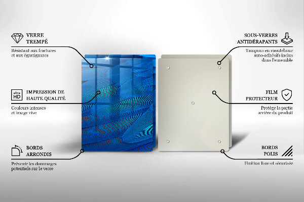 Glas Herdabdeckplatte Vogelfedern