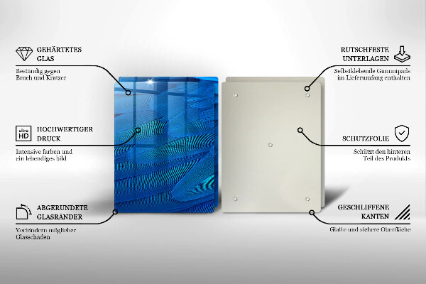Glas Herdabdeckplatte Vogelfedern