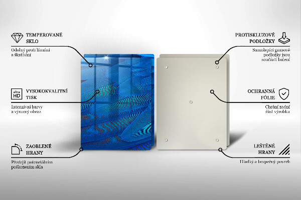 Glas Herdabdeckplatte Vogelfedern