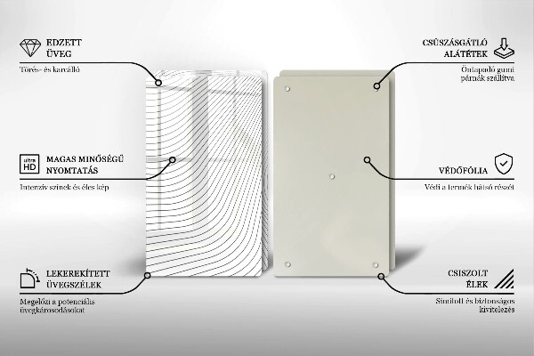 Glas Herdabdeckplatte Modernes Linienmuster