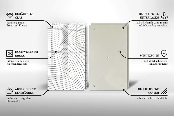 Glas Herdabdeckplatte Modernes Linienmuster