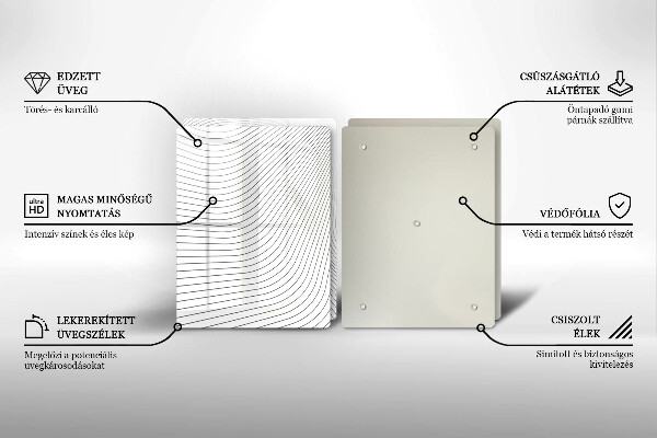Glas Herdabdeckplatte Modernes Linienmuster