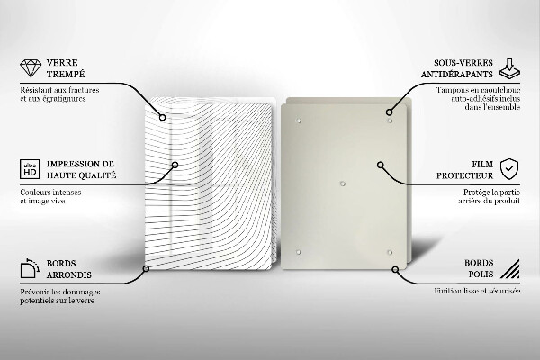 Glas Herdabdeckplatte Modernes Linienmuster