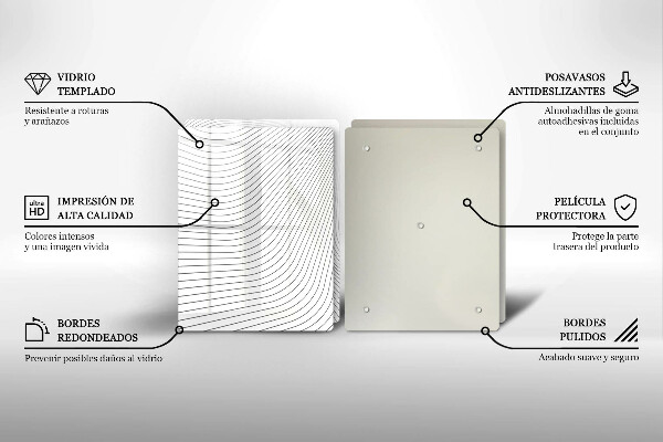 Glas Herdabdeckplatte Modernes Linienmuster