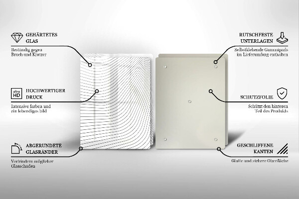 Glas Herdabdeckplatte Modernes Linienmuster