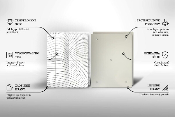 Glas Herdabdeckplatte Modernes Linienmuster