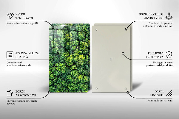 Glas Herdabdeckplatte Naturmoospflanze