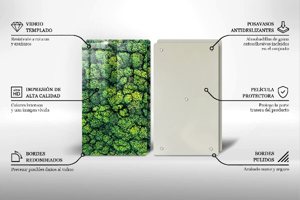 Glas Herdabdeckplatte Naturmoospflanze