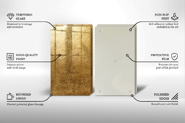 Glas Herdabdeckplatte Goldbeschaffenheitshintergrund