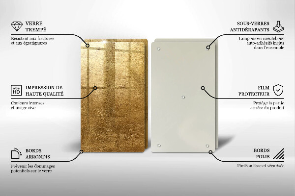 Glas Herdabdeckplatte Goldbeschaffenheitshintergrund