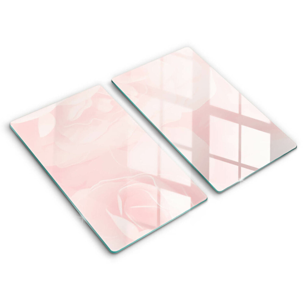 Glas Herdabdeckplatte Pastellrosen-Hintergrund