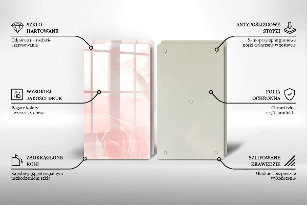 Glas Herdabdeckplatte Pastellrosen-Hintergrund
