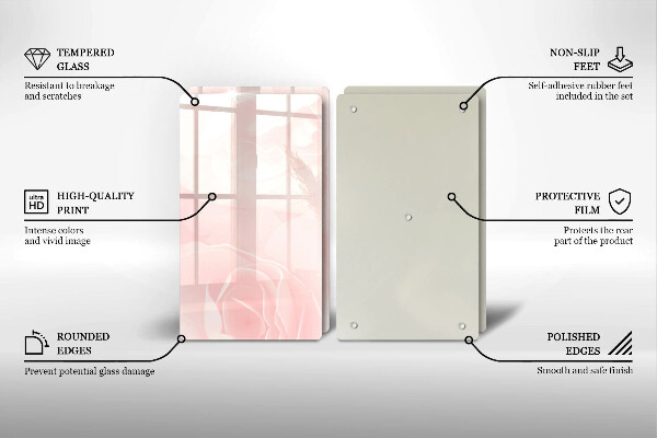 Glas Herdabdeckplatte Pastellrosen-Hintergrund