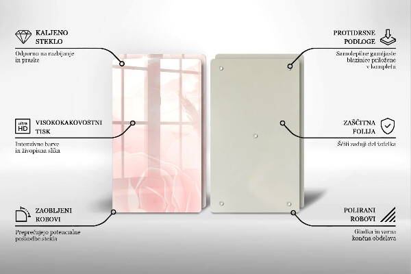 Glas Herdabdeckplatte Pastellrosen-Hintergrund