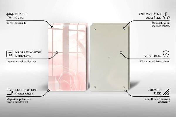 Glas Herdabdeckplatte Pastellrosen-Hintergrund