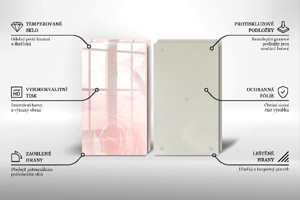 Glas Herdabdeckplatte Pastellrosen-Hintergrund