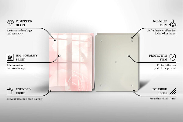 Glas Herdabdeckplatte Pastellrosen-Hintergrund