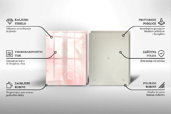 Glas Herdabdeckplatte Pastellrosen-Hintergrund
