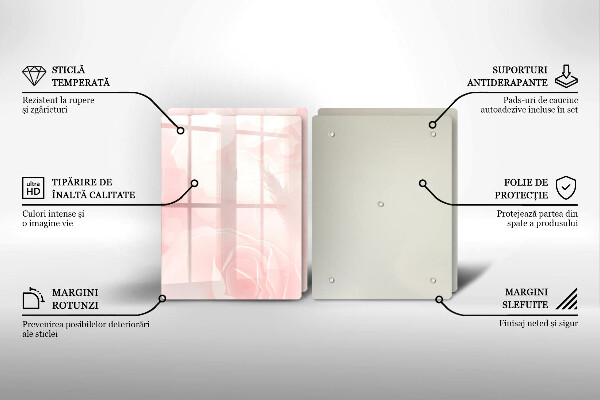Glas Herdabdeckplatte Pastellrosen-Hintergrund