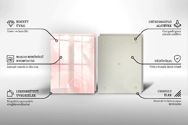Glas Herdabdeckplatte Pastellrosen-Hintergrund