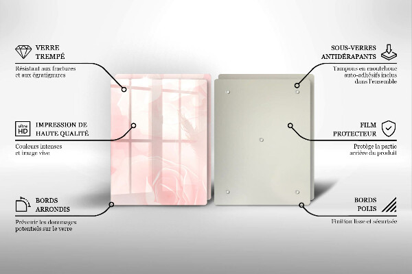 Glas Herdabdeckplatte Pastellrosen-Hintergrund