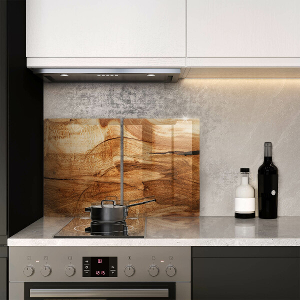 Glas Herdabdeckplatte Holzbrettstruktur