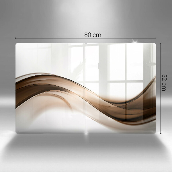 Glas Herdabdeckplatte Abstrakte braune Linien