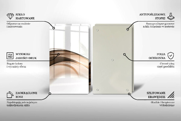 Glas Herdabdeckplatte Abstrakte braune Linien