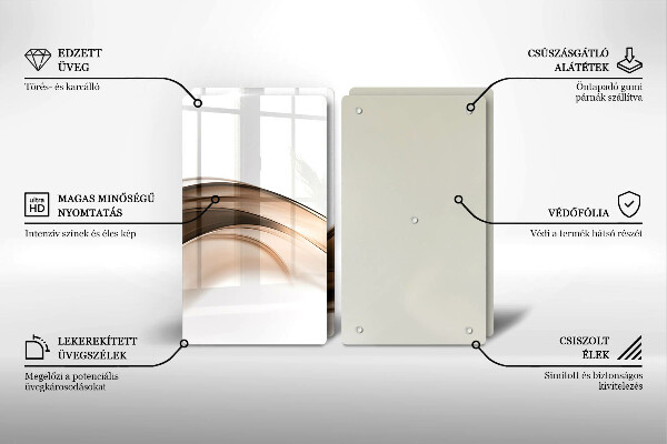 Glas Herdabdeckplatte Abstrakte braune Linien