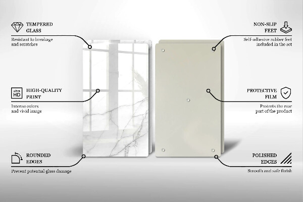 Glas Herdabdeckplatte Marmorsteinhintergrund