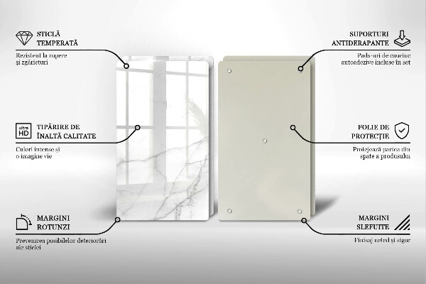 Glas Herdabdeckplatte Marmorsteinhintergrund