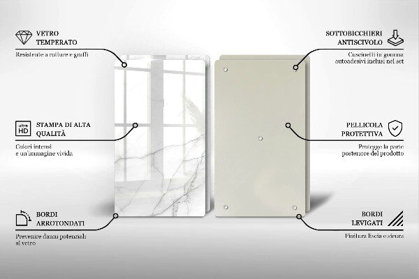 Glas Herdabdeckplatte Marmorsteinhintergrund