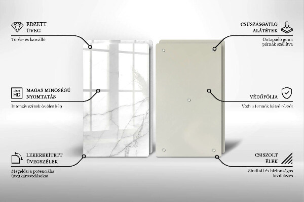 Glas Herdabdeckplatte Marmorsteinhintergrund