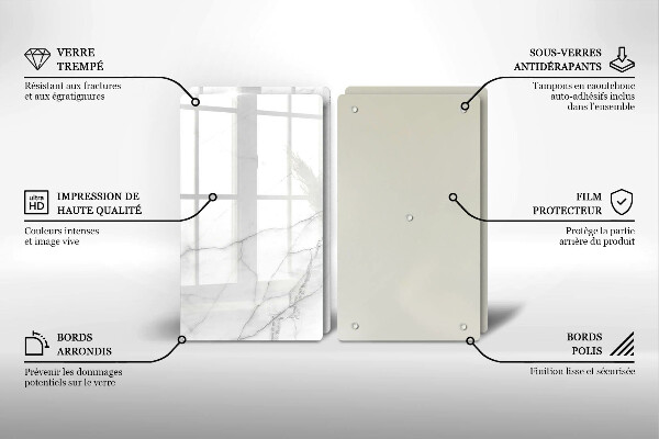 Glas Herdabdeckplatte Marmorsteinhintergrund