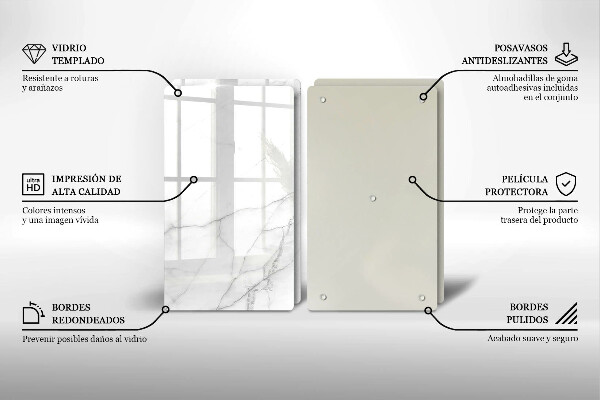 Glas Herdabdeckplatte Marmorsteinhintergrund