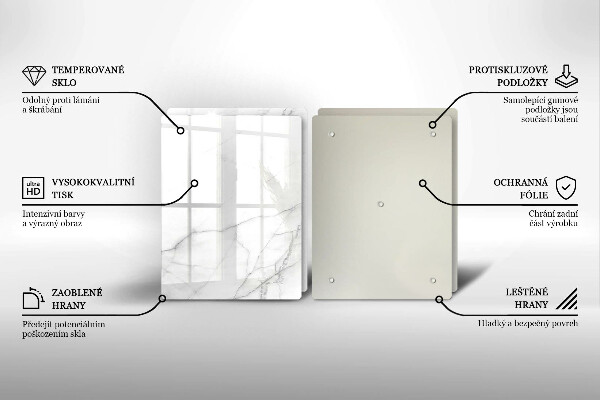 Glas Herdabdeckplatte Marmorsteinhintergrund