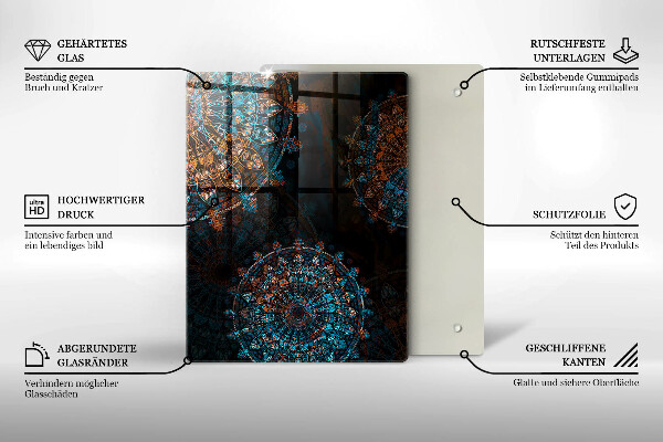 Glas Herdabdeckplatte Schwarze Farbe