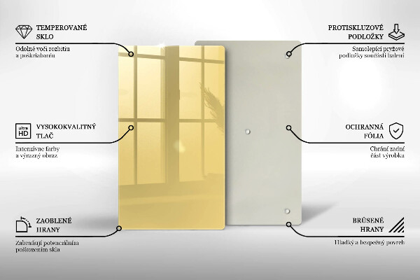 Glas Herdabdeckplatte Gelb