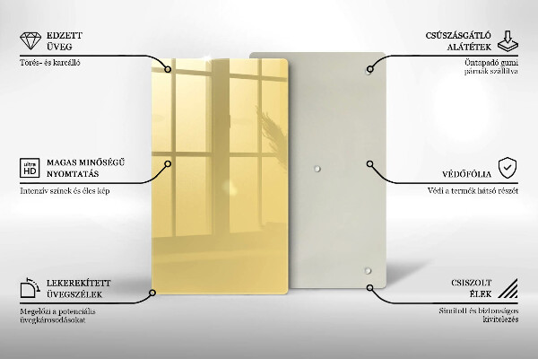 Glas Herdabdeckplatte Gelb