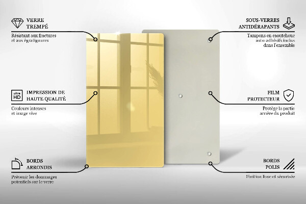 Glas Herdabdeckplatte Gelb