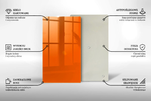 Glas Herdabdeckplatte orange Farbe