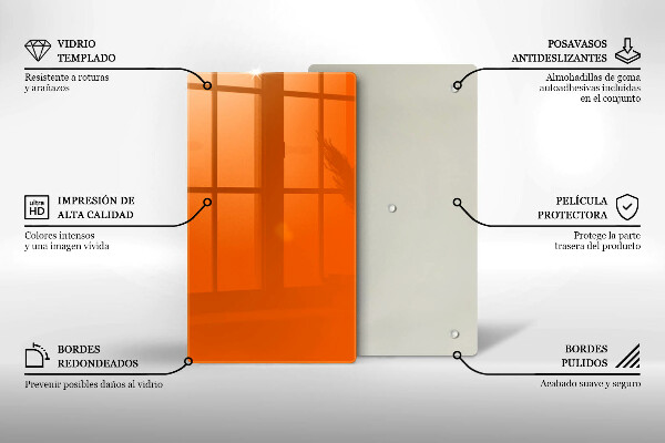 Glas Herdabdeckplatte orange Farbe