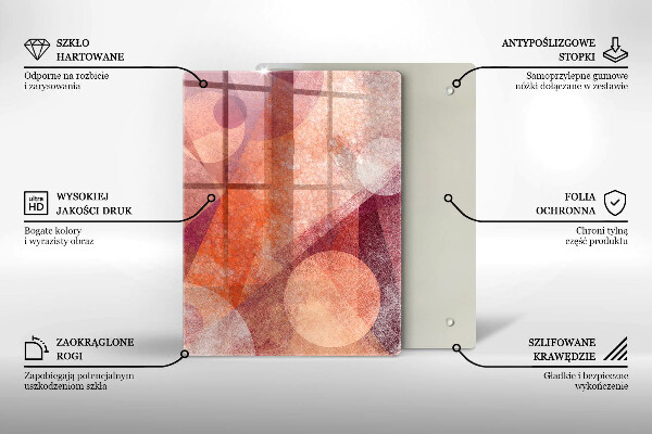 Glas Herdabdeckplatte orange Farbe