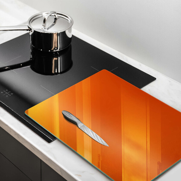 Glas Herdabdeckplatte orange Farbe