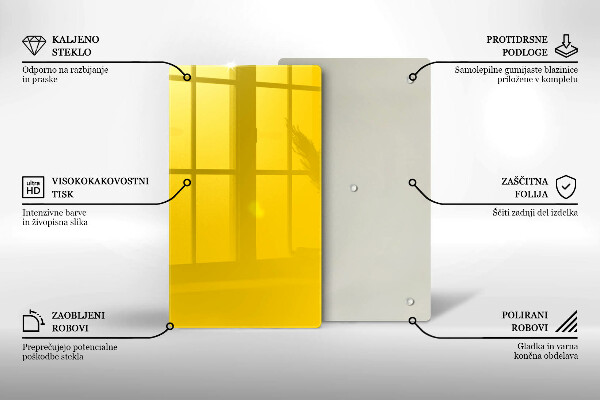 Glas Herdabdeckplatte Gelb