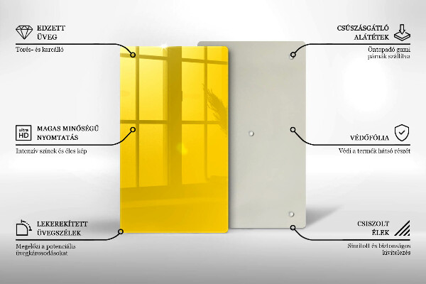 Glas Herdabdeckplatte Gelb