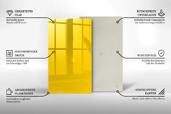 Glas Herdabdeckplatte Gelb
