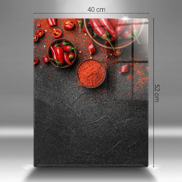 Glas Ceranfeldabdeckung Spritzschutz Rote Chilischoten